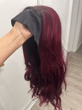 Beautyforever Burgundy Body Wave Headband Wig Human Hair Long Wavy